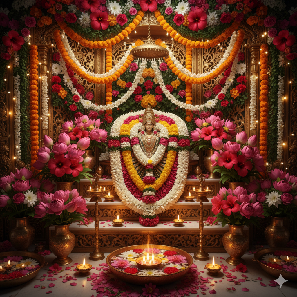 🌼 21 Simple Flower Décor Ideas for Mandir Backdrops