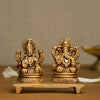 God Ganesha and Goddess Lakshmi Brass Idol - my3ioNetra