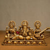 Maa Lakshmi, Bhagwan Ganesh & Devi Saraswati Brass Idol - my3ioNetra
