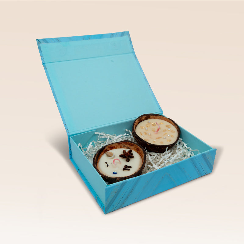 Coconut Shell Natural Wax Candle Gift Box