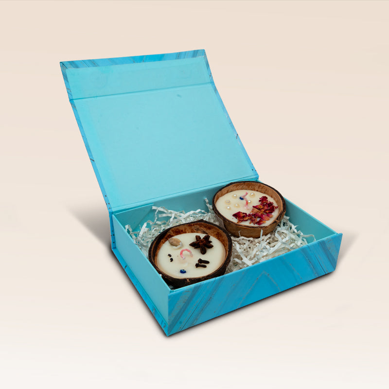 Coconut Shell Natural Wax Candle Gift Box