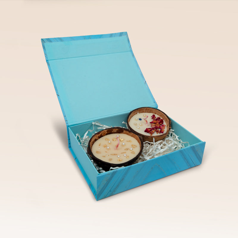 Coconut Shell Natural Wax Candle Gift Box
