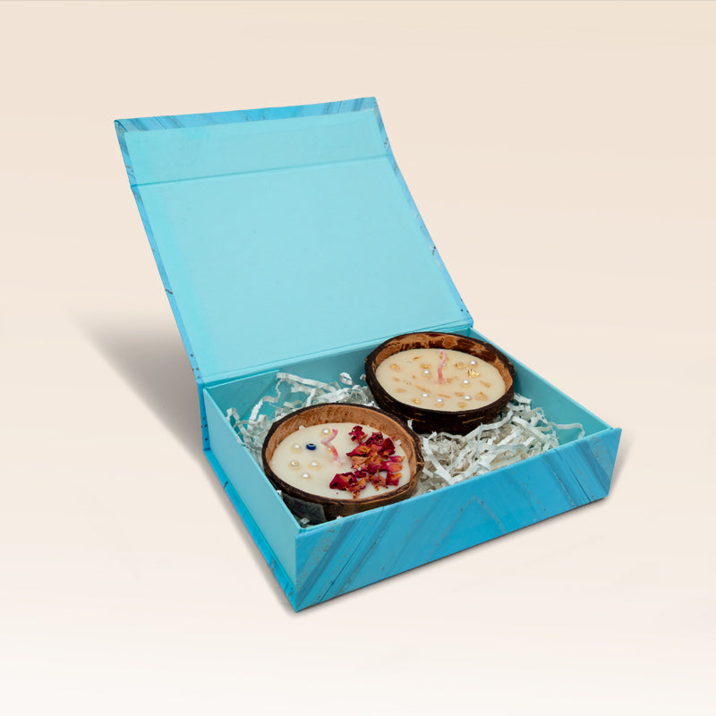 Coconut Shell Natural Wax Candle Gift Box