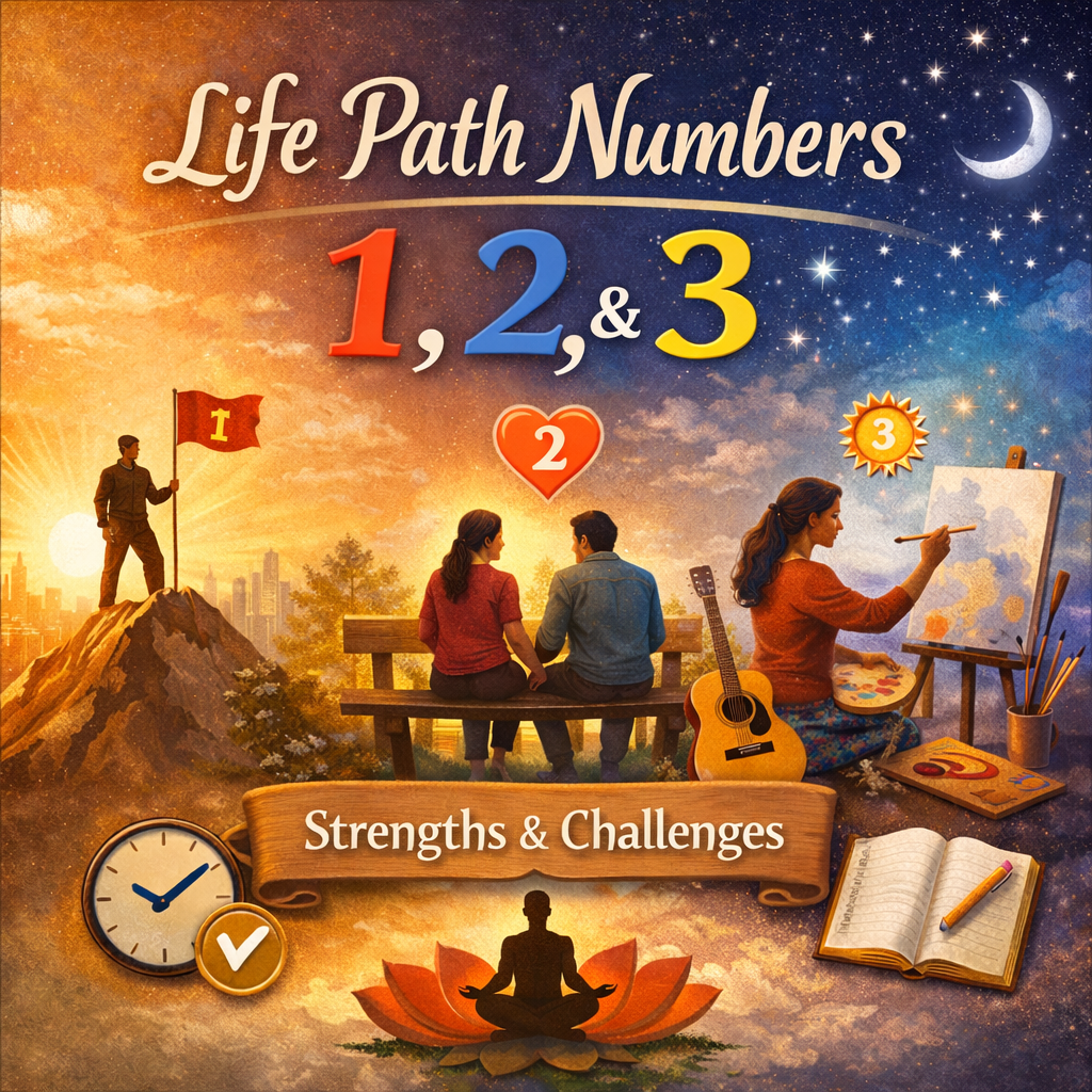 Numerology Guide: Life Path 1–3 (Strengths, Challenges, & Simple Remedies)