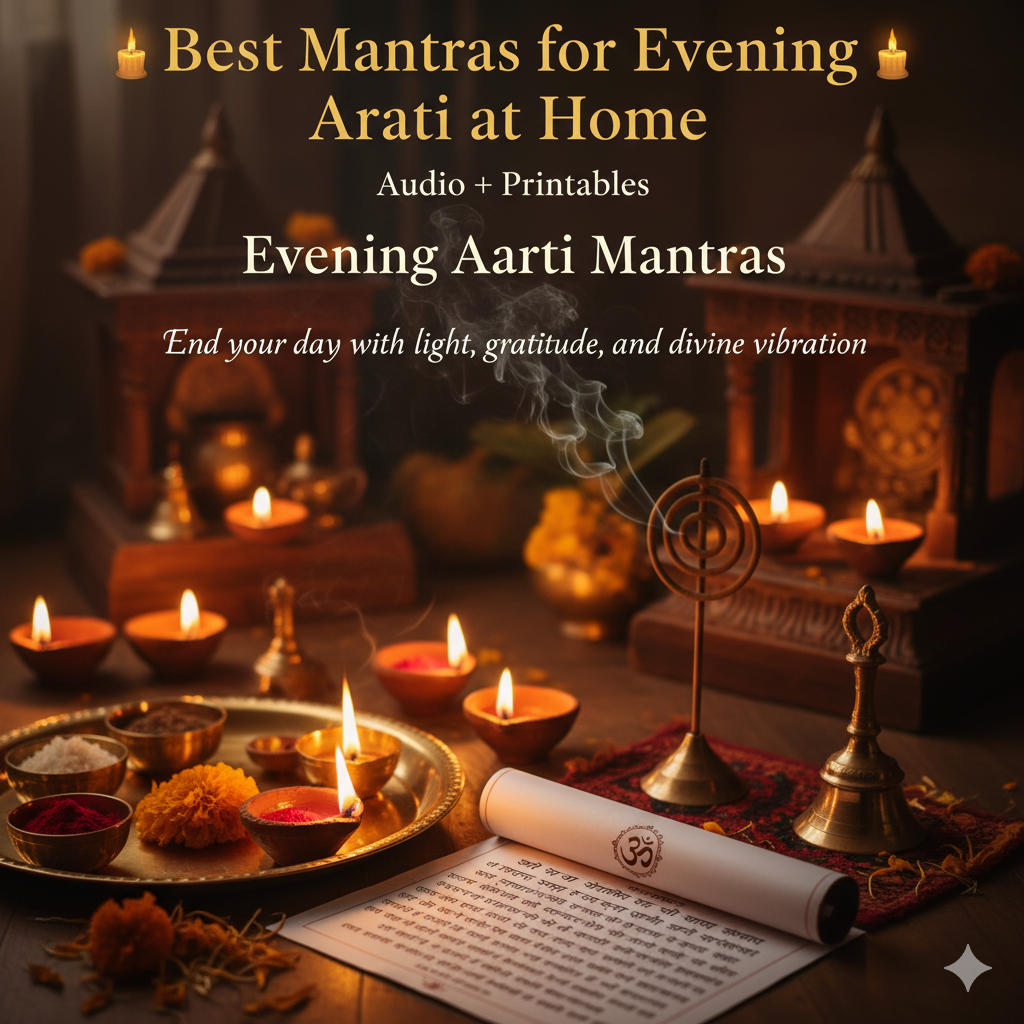 Best Mantras for Evening Aarti at Home (Audio + Printables)