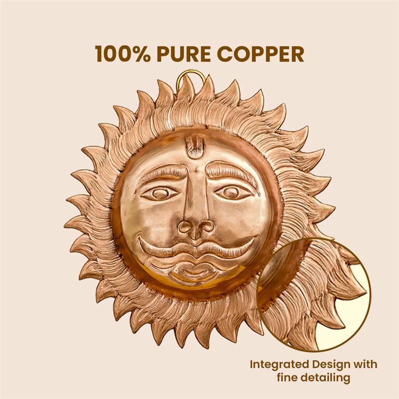 Abhimantrit Surya copper wall hanging