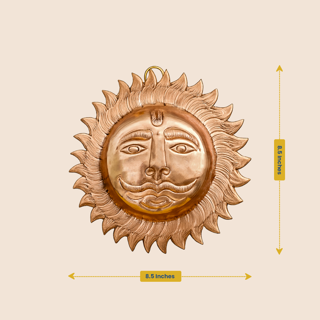 Abhimantrit Surya copper wall hanging