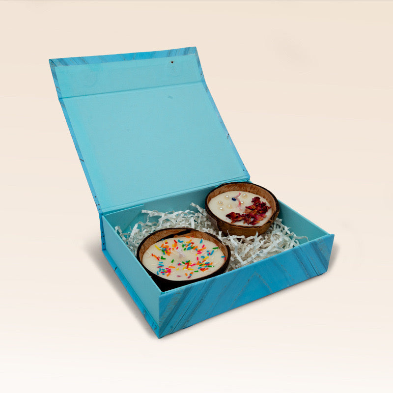 Coconut Shell Natural Wax Candle Gift Box