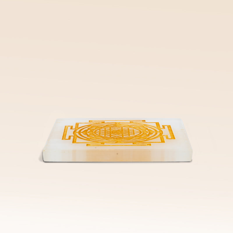 Shri Yantra Selenite Plate