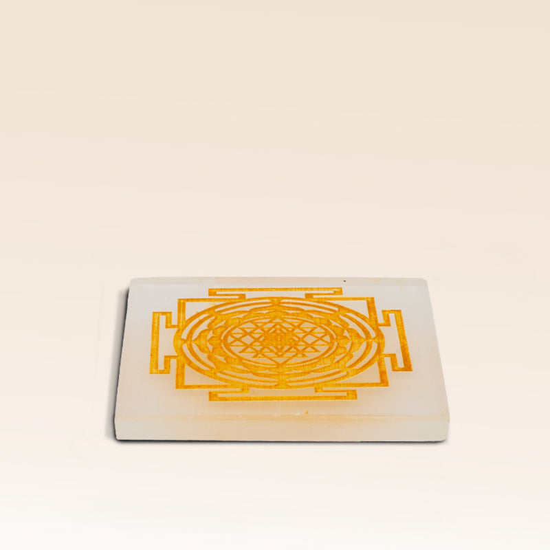 Shri Yantra Selenite Plate