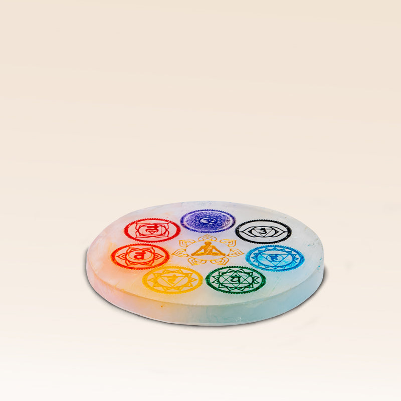 7 Chakra Selenite plate