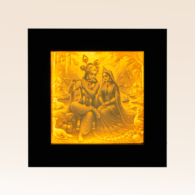 Radha Krishna 3D Light Frame