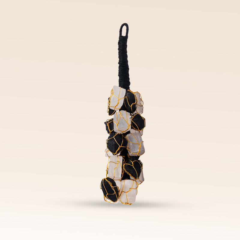 Black Tourmaline & Selenite Hanging