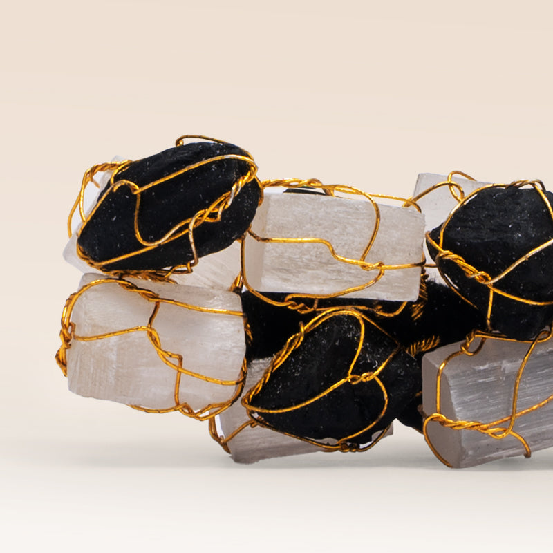 Black Tourmaline & Selenite Hanging