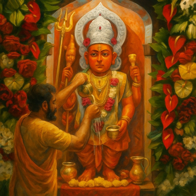 Panchamrit Abhishek - Shri Mangal Dev Grah Mandir - my3ioNetra