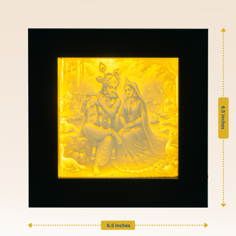 Radha Krishna 3D Light Frame